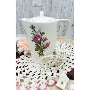 Shabby Chic Floral Electric Teapot | Vintage Rose Ceramic Tea Pot